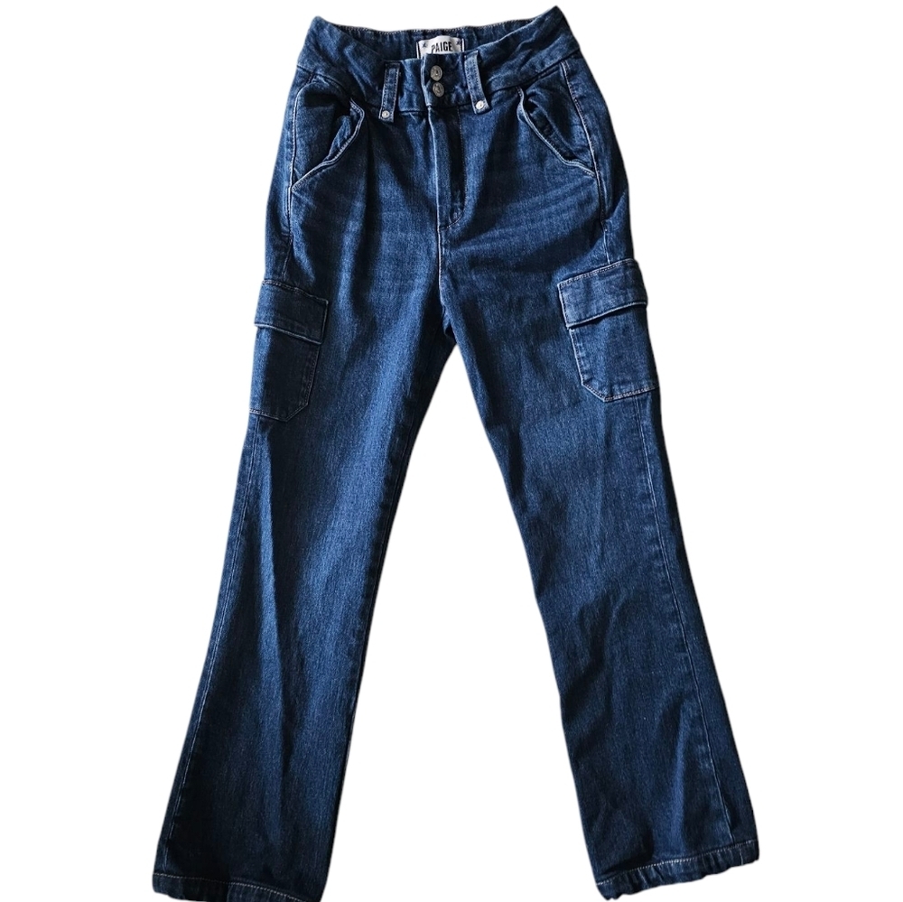 PAIGE Blue Flare Wide Leg Jeans - Picture 10 of 10